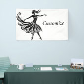 Afrikaanse danser Silhouette Kunst Thunder_Thunder Spandoek (Beurs)