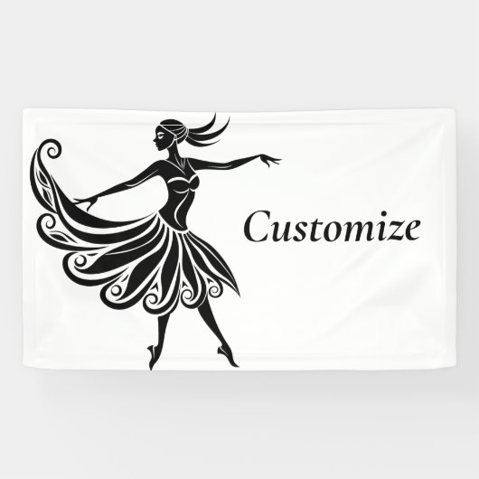 Afrikaanse danser Silhouette Kunst Thunder_Thunder Spandoek (Horizontaal)