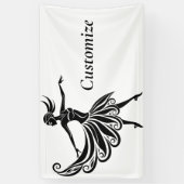 Afrikaanse danser Silhouette Kunst Thunder_Thunder Spandoek (Verticaal)