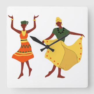 Afrikaanse danseres vierkante klok