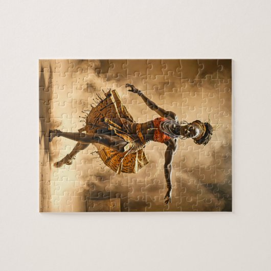 Afrikaanse danspuzzel legpuzzel (Horizontaal)