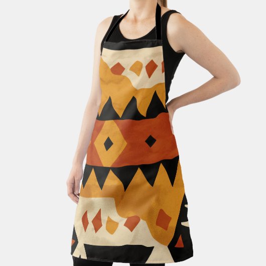 Afrikaanse design achtergrond in bruin en zwart schort (Insitu)