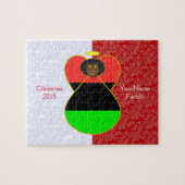 Afrikaanse Diaspora Engel Vlag Rood Wit Gepersonal Legpuzzel (Horizontaal)