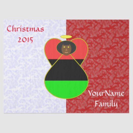 Afrikaanse Diaspora Engel Vlag Rood Wit Gepersonal Tissuepapier (Voorkant)