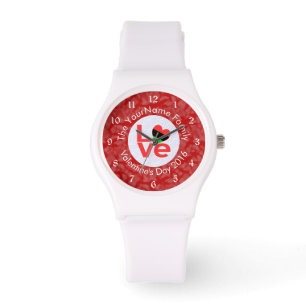 Afrikaanse Diaspora Hart Vlag LIEFDE Rood Geperson Horloge
