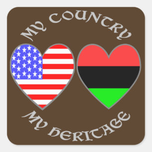 Afrikaanse diaspora VS-vlag hart land erfenis Vierkante Sticker