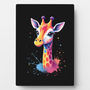 Afrikaanse dier kunst De kleurrijke giraffe voor g Fotoplaat