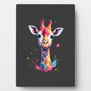 Afrikaanse dier kunst De kleurrijke giraffe voor g Fotoplaat