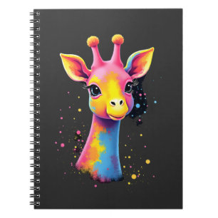 Afrikaanse dier kunst De kleurrijke giraffe voor g Notitieboek