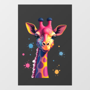 Afrikaanse dier kunst De kleurrijke giraffe voor g Raamsticker