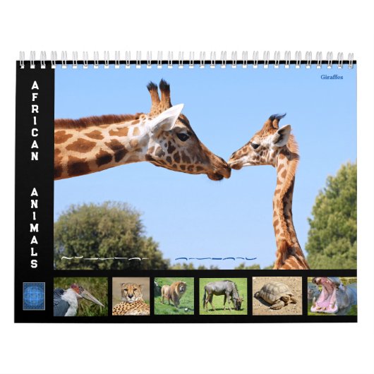 Afrikaanse dieren 12-maandenkalender kalender (Hoes)