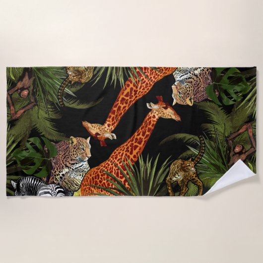 Afrikaanse dieren Badhanddoek (Voorkant)