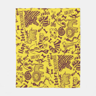 Afrikaanse dieren: Cultureel naadloos patroon. Fleece Deken
