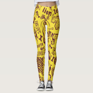 Afrikaanse dieren: Cultureel naadloos patroon. Leggings