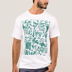 Afrikaanse dieren: divers naadloos patroon. t-shirt
