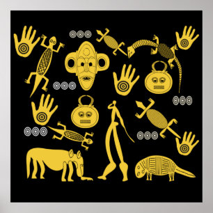 afrikaanse dieren en maskers poster