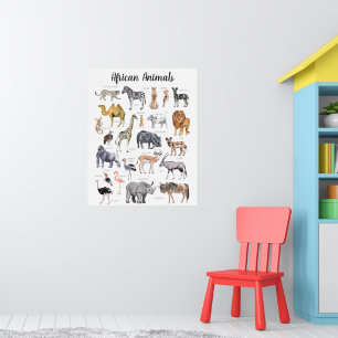Afrikaanse Dieren   Onderwijs Leren Klaslokaal Poster