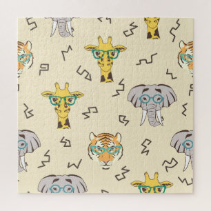 Afrikaanse Dieren: Schattige naadloos patroon Legpuzzel