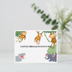 Afrikaanse Dieren Verrassen Geslacht Baby Shower Feestdagenkaart