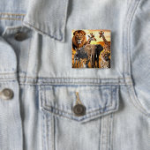 Afrikaanse dieren vierkante button 5,1 cm (In situ)