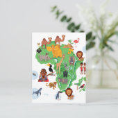 Afrikaanse dierenkaart briefkaart (Staand voorkant)