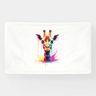 Afrikaanse dierenkunst De kleurrijke giraffe voor  Spandoek