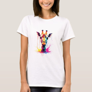 Afrikaanse dierenkunst De kleurrijke giraffe voor T-shirt