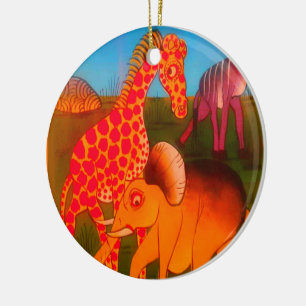 Afrikaanse dierenkunstprint keramisch ornament