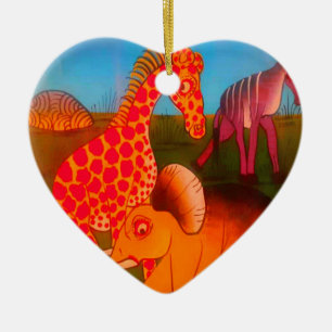 Afrikaanse dierenkunstprint keramisch ornament