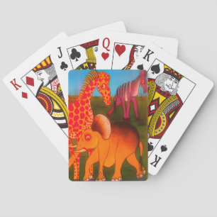 Afrikaanse dierenkunstprint pokerkaarten