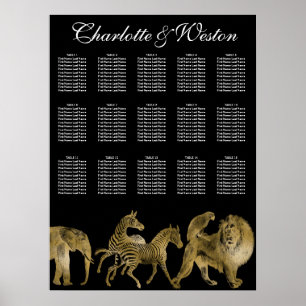 Afrikaanse dierentuin - weduwenkaart Gold Poster