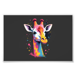 Afrikaanse dierlijke kunst De kleurrijke giraffe v Foto Afdruk
