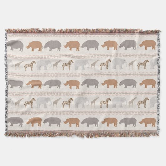 Afrikaanse dierpatronen 1 deken (Voorkant)