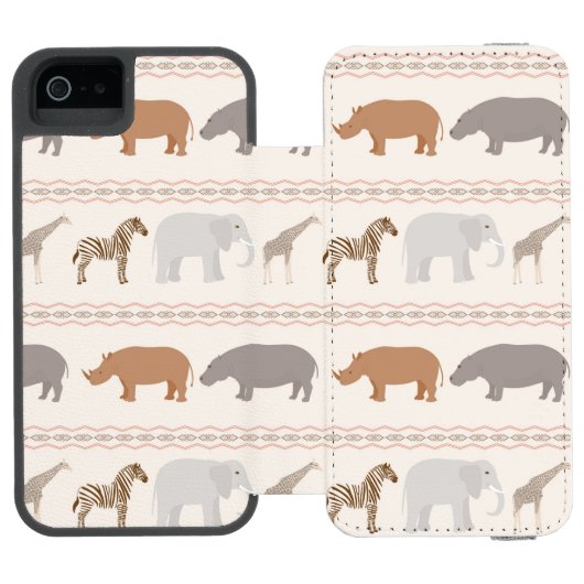 Afrikaanse dierpatronen 1 incipio iPhone portemonnee hoesje (Agenda Open)