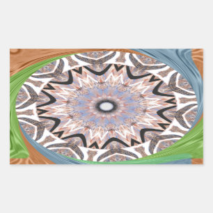 Afrikaanse draaikolk kunst print rechthoekige sticker