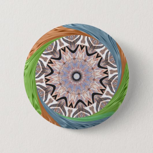 Afrikaanse draaikolk kunst print ronde button 5,7 cm (Voorkant)