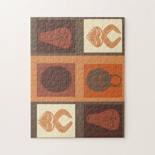 afrikaanse drietasmasker legpuzzel (Verticaal)