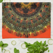 Afrikaanse Dusk Mandala Kitchen Tea-handdoek (oran Theedoek (Gevouwen)