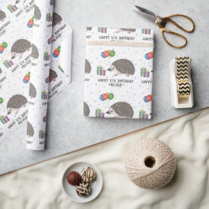 Afrikaanse Dwerg Egel Dier - Gelukkige Verjaardag Cadeaupapier