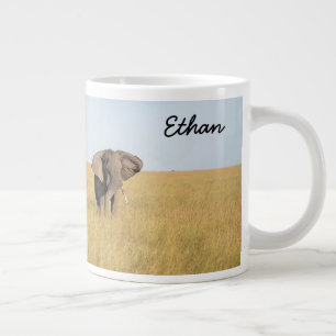 Afrikaanse Elephant Personaliseer naam serieus Extra Grote Beker