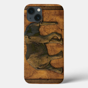 Afrikaanse Elephant & Rustische achtergrond iPhone 13 Hoesje