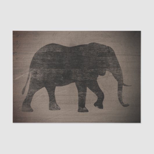 Afrikaanse Elephant Silhouette Rustige stijl Tissuepapier (Voorkant)