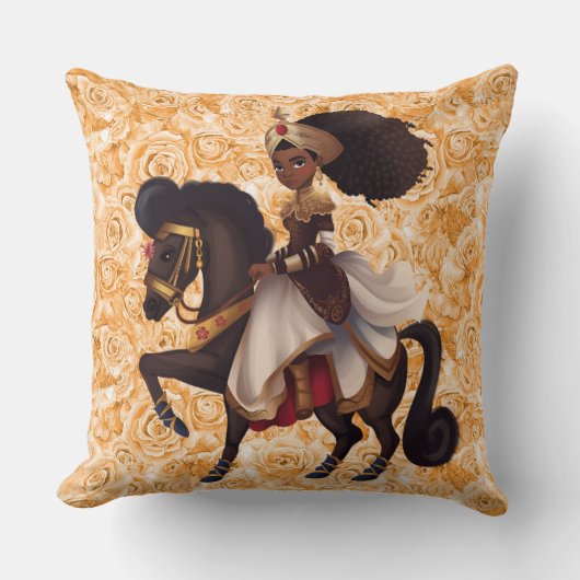 Afrikaanse equestrian prinses katoenen sierkussen (Voorkant)