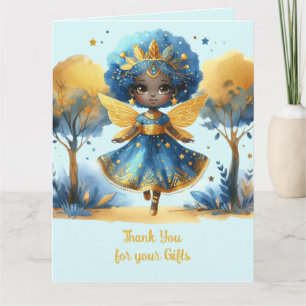 Afrikaanse Fee Dank Je Teal Goud Roze Prinses Kaart