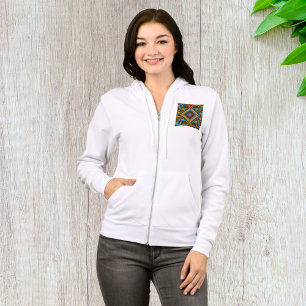 Afrikaanse geometrische motief vrouwen full-zip hoodie