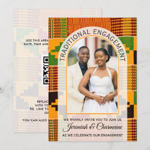 Afrikaanse Ghanese Kente TRADITIONELE VERLOVING Kaart