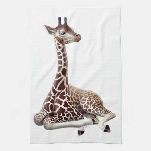 Afrikaanse Giraffe in Rest Kitchen Towel Theedoek (Verticaal)