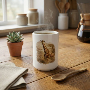Afrikaanse Giraffe Kunst Elegante Wilde Safari Koffiemok