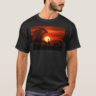 Afrikaanse Giraffe Sunset Classic T-Shirt