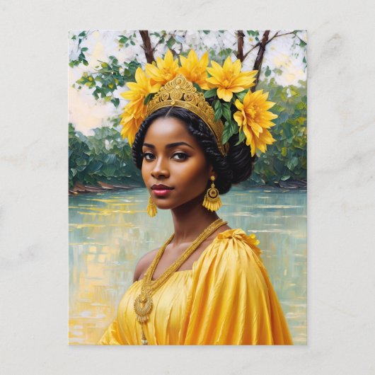 Afrikaanse godin Oshun Orisha Art Briefkaart (Voorkant)